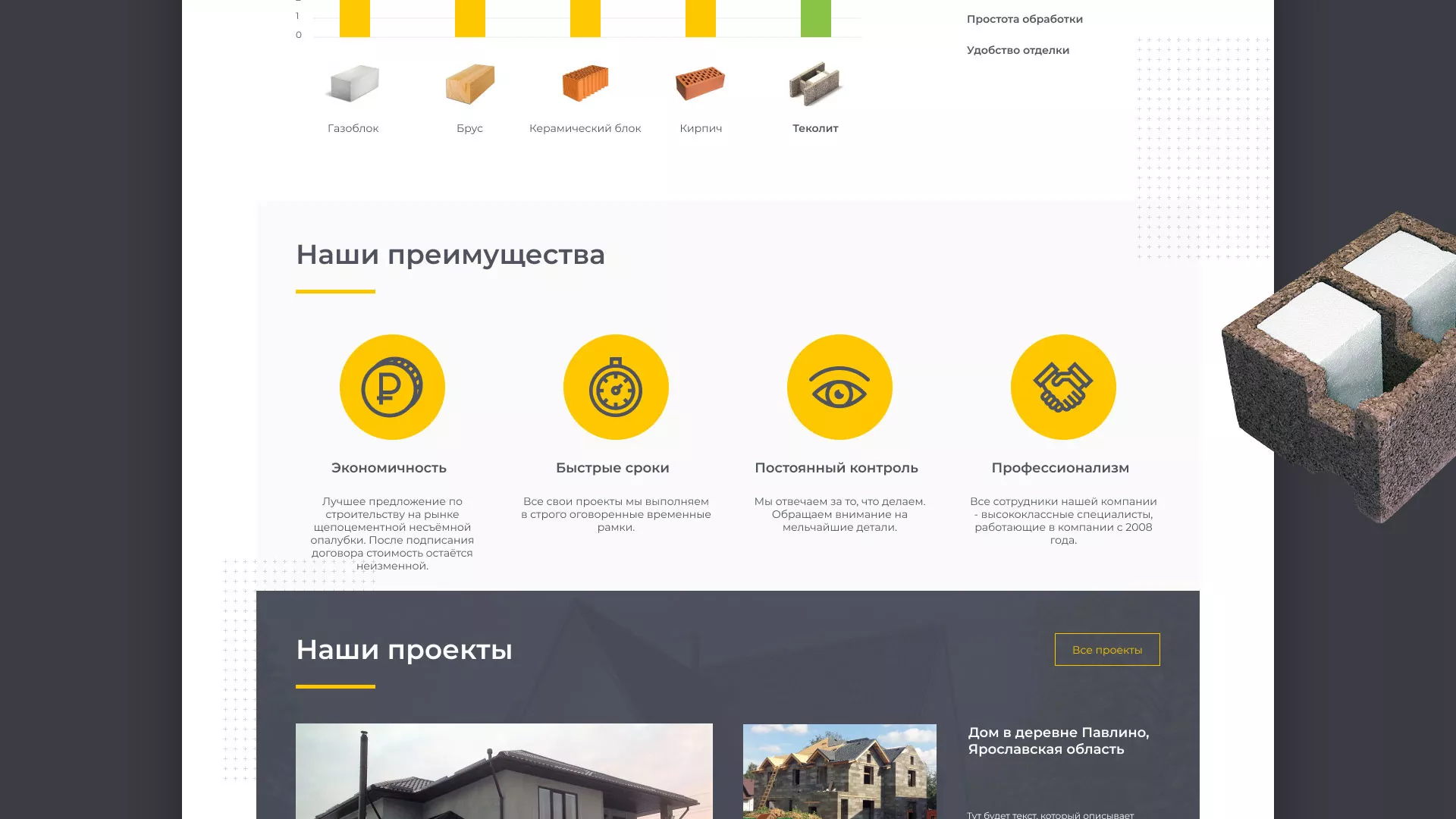 Создание сайта для строительной компании «ЭКОДОМ» в Арзамасе